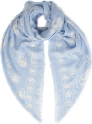 ALEXANDER MCQUEEN Skull-print modal and cashmere-blend pashmina