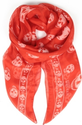 ALEXANDER MCQUEEN Silk skull scarf