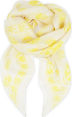 ALEXANDER MCQUEEN Skull-print silk-chiffon scarf
