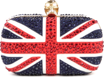 ALEXANDER MCQUEEN Union Jack diamant&eacute; clutch