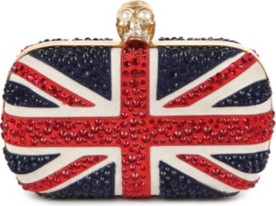 ALEXANDER MCQUEEN Union Jack diamanté clutch