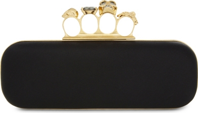 ALEXANDER MCQUEEN Knucklebox satin clutch