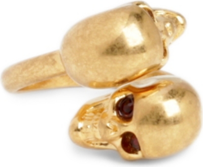 ALEXANDER MCQUEEN Twin skull ring