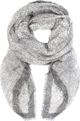 ALEXANDER MCQUEEN Spine Dragonflies modal-blend scarf