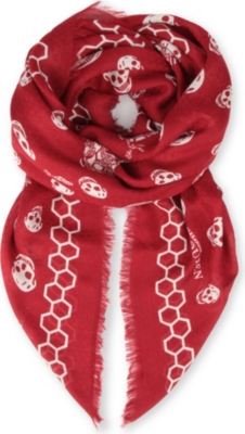 ALEXANDER MCQUEEN Bee Skull modal and silk-blend pashmina