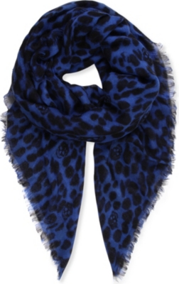 ALEXANDER MCQUEEN Leopard Skull cashmere and silk-blend pashmina