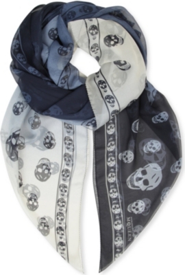 ALEXANDER MCQUEEN Skull Degrade silk-chiffon scarf