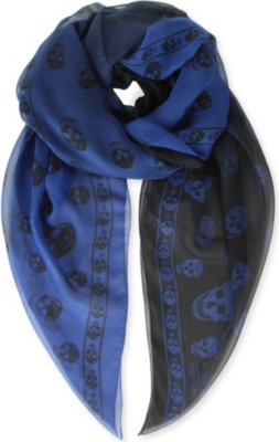 ALEXANDER MCQUEEN Skull Degrade silk-chiffon scarf