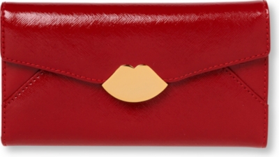 LULU GUINNESS Cross-hatched leather tri-fold wallet