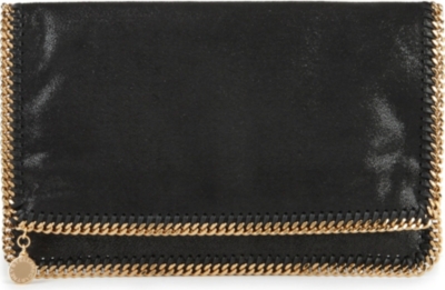 STELLA MCCARTNEY Falabella faux-suede clutch