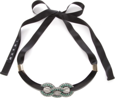 MARNI Short pave crystal necklace