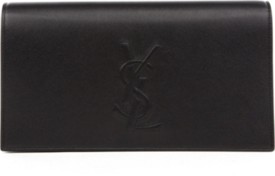SAINT LAURENT Belle de Jour leather clutch