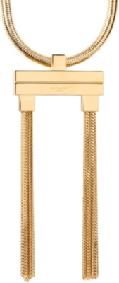 SAINT LAURENT Gold-toned tassel pendant necklace