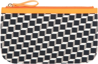 PIERRE HARDY Cube-print medium cotton pouch
