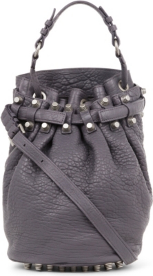 ALEXANDER WANG Diego pebbled leather bucket bag with silver hardware