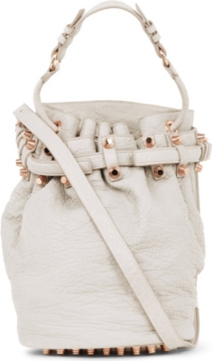ALEXANDER WANG Diego pebbled leather bucket bag with rose gold hardware