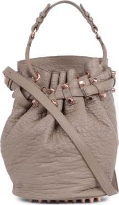ALEXANDER WANG Diego pebbled leather bucket bag with rose gold hardware