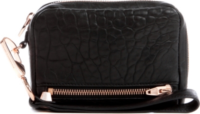 ALEXANDER WANG Fumo leather pouch with rose gold hardware