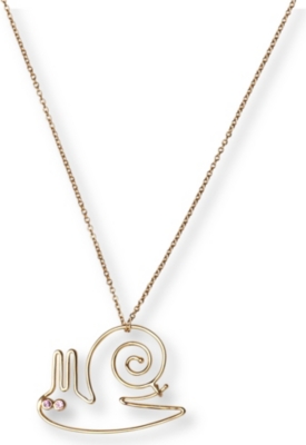 HILLIER Snail 18-karat gold necklace (Gold/pink