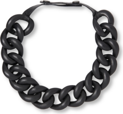 NATALIA BRILLI Shoker medium-link leather necklace (Black