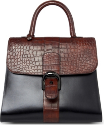 DELVAUX Brillant alligator-trimmed extra large tote