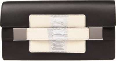 DELVAUX Madame leather clutch