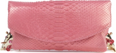 MAISON DU POSH Python fold-over clutch