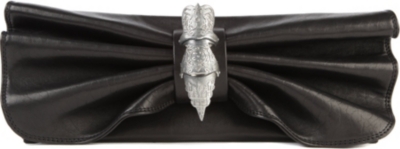 MAISON DU POSH Bow finger leather clutch