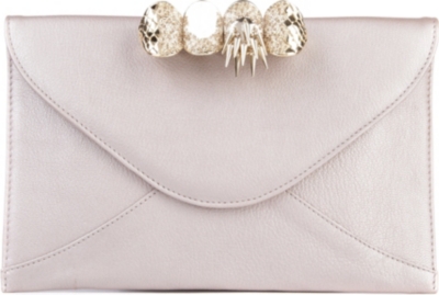 MAISON DU POSH Knuckle large leather clutch