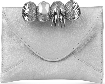 MAISON DU POSH Knuckle small leather clutch
