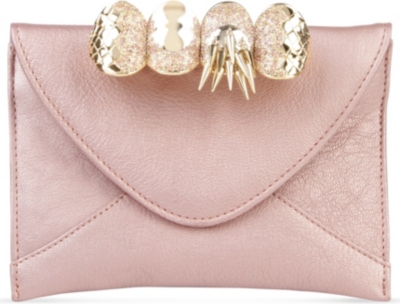 MAISON DU POSH Knuckle small leather clutch