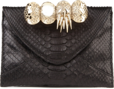 MAISON DU POSH Knuckle small python clutch