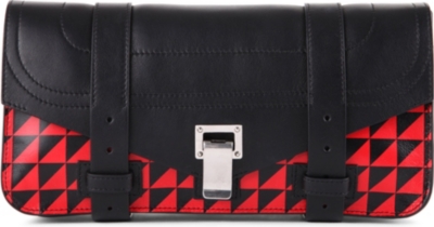 PROENZA SCHOULER PS1 chevron-print leather clutch