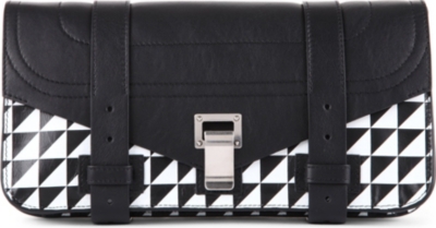 PROENZA SCHOULER PS1 chevron-print leather clutch