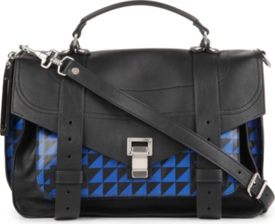 PROENZA SCHOULER PS1 medium chevron-print leather satchel