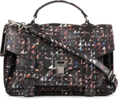 PROENZA SCHOULER PS1 Triangle-Print Faces medium satchel