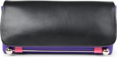 RUPERT SANDERSON Tri-coloured leather clutch