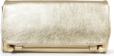 RUPERT SANDERSON Metallic leather clutch