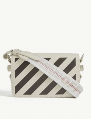 OFF-WHITE C/O VIRGIL ABLOH - Diagonal stripe mini leather cross-body bag | comicsahoy.com