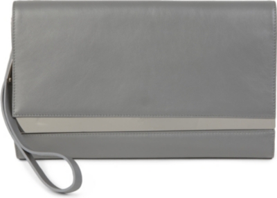 MAISON MARTIN MARGIELA Leather and chrome clutch