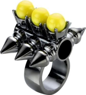 MAWI Spike tube and neon pearl ring