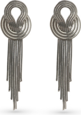 LARA BOHINC Saturn platinum-plated earrings