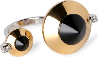 LARA BOHINC Eye gold-plated double ring (Silver