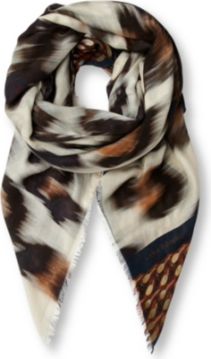 LARA BOHINC Leopard-print modal and cashmere-blend scarf