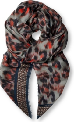 LARA BOHINC Leopard-print modal and cashmere-blend scarf