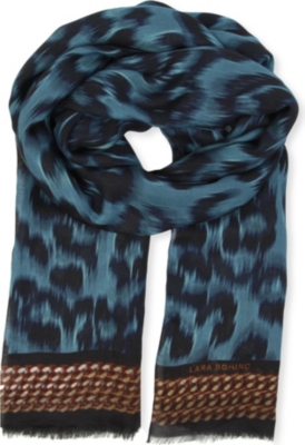 LARA BOHINC Leopard-print modal scarf