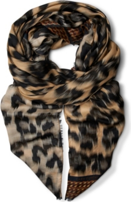 LARA BOHINC Leopard-print modal and cashmere-blend scarf