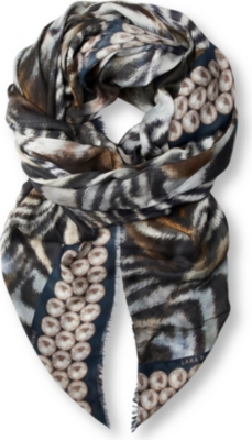 LARA BOHINC Zebra-print modal and cashmere-blend scarf (Zebra