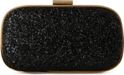 ANYA HINDMARCH Marano glitter framed clutch (Black