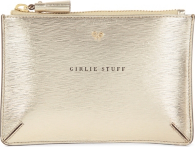 ANYA HINDMARCH Loose Pocket Girlie Stuff textured-leather pouch